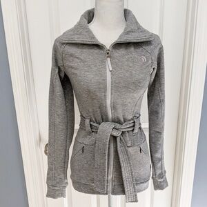 The North Face “Avery” Grey Belted Sweatshirt Jacket XS